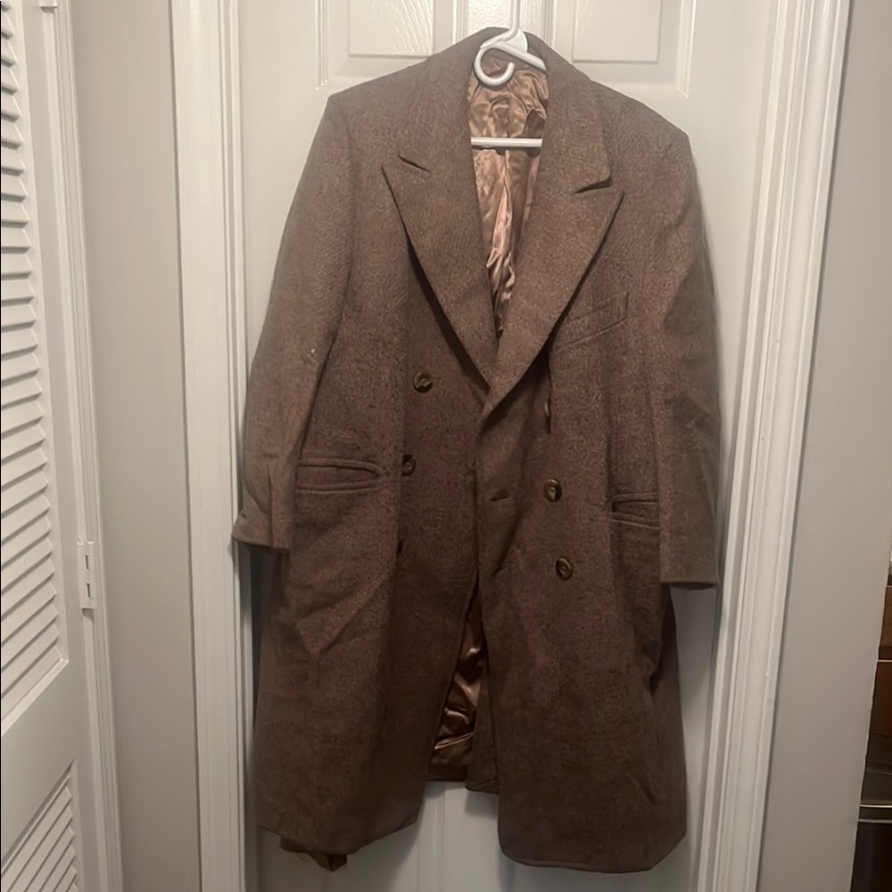 Men's Brown Double-Breasted Coat